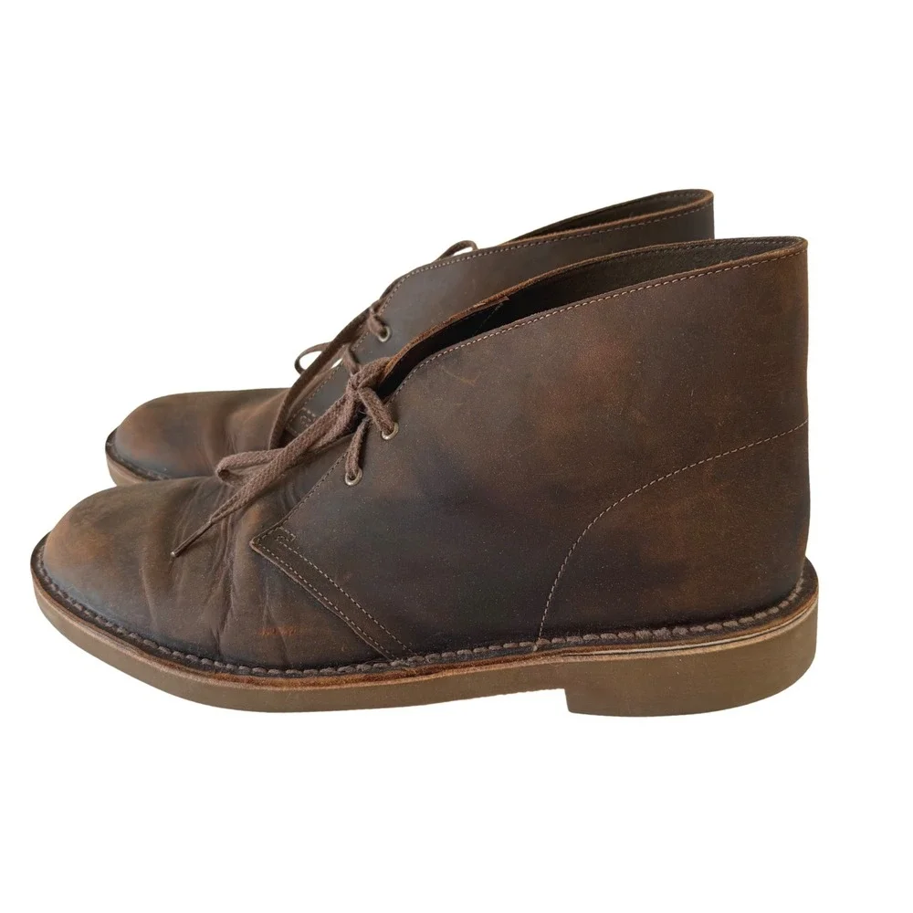 Clarks Mens Bushacre 3 Beeswax Brown Leather Chukka Boots Size 14 260822863140